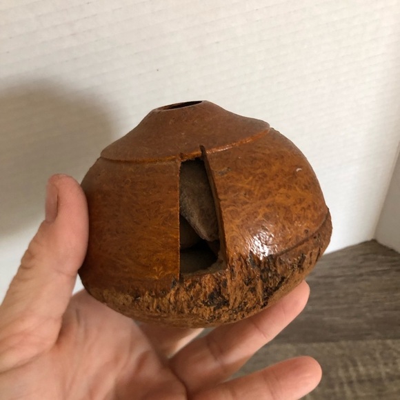 Vtg Hand Carved Wood Bell Rattle - Picture 8 of 12